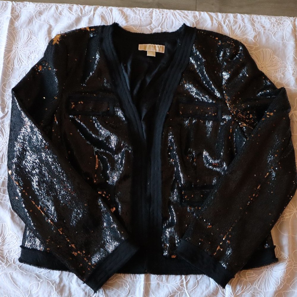 Michael Kors Black & Gold Sequin Blazer